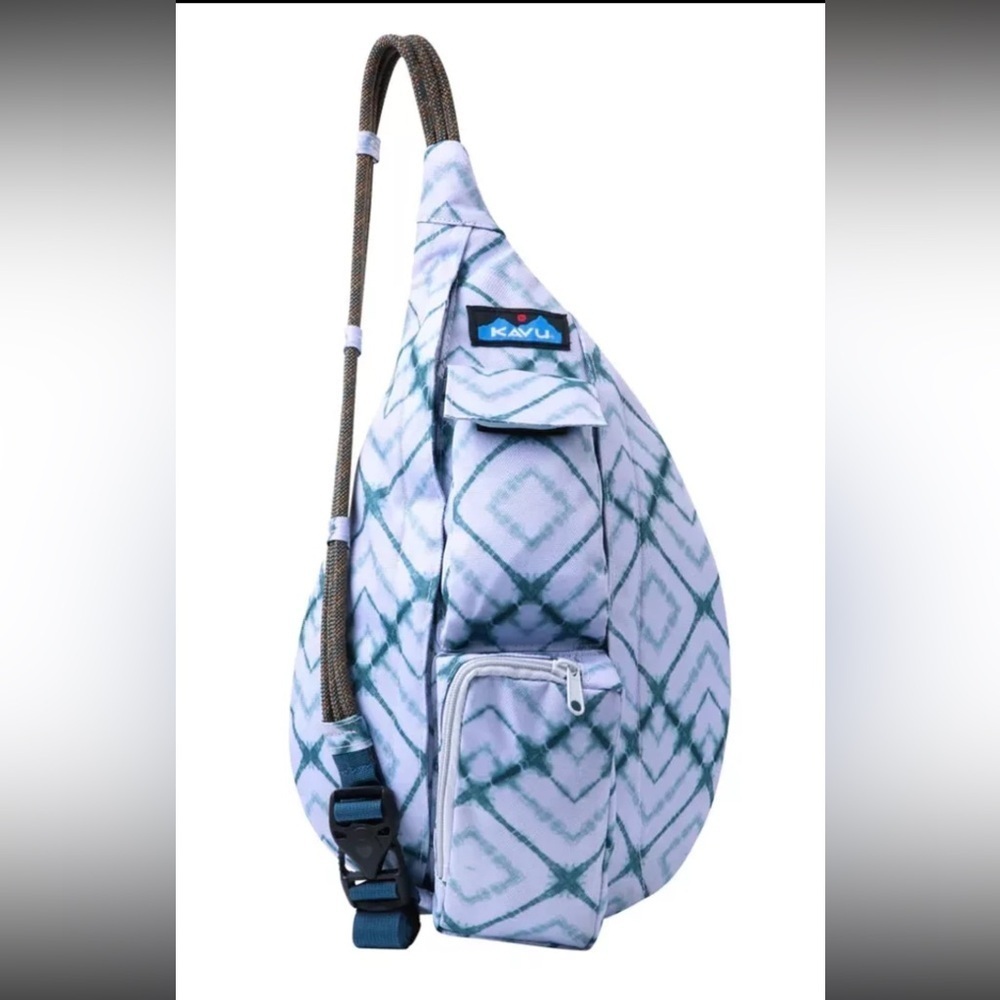 NWOT Kavu Grey & Teal Ocean Dye Mini Rope Sling